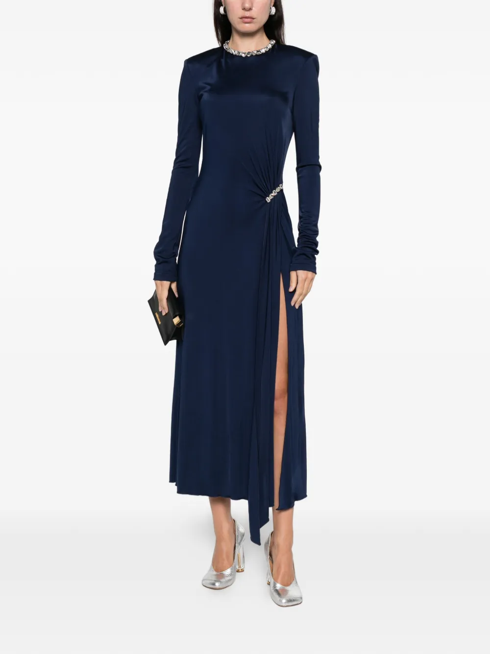David Koma embellished midi dress - Blauw