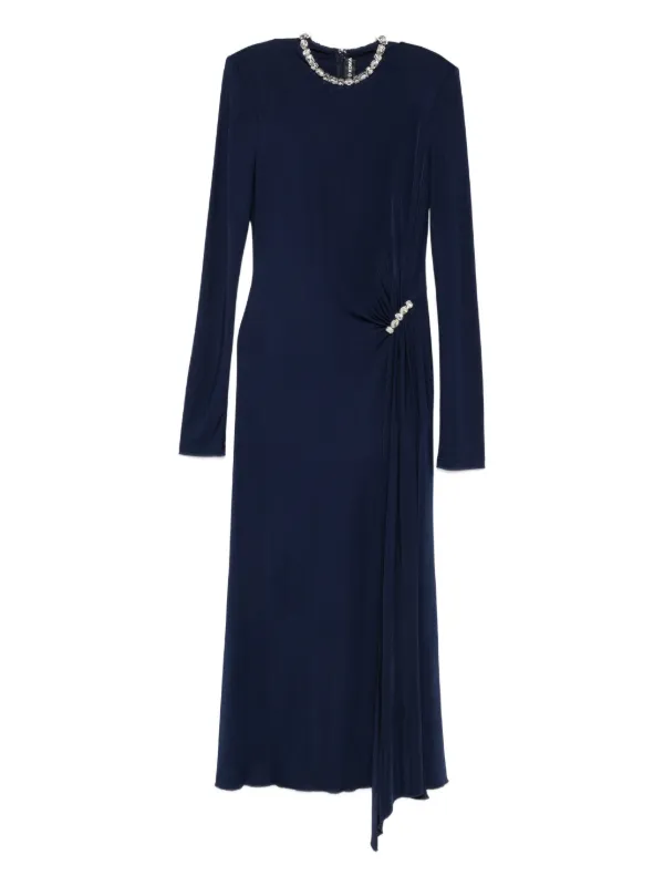 david koma midi dress David Koma DRAPE OFF THE SHOULDER MIDI DRESS PEACH/SILVER / 12