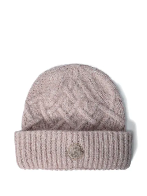 Moncler logo motif beanie hat