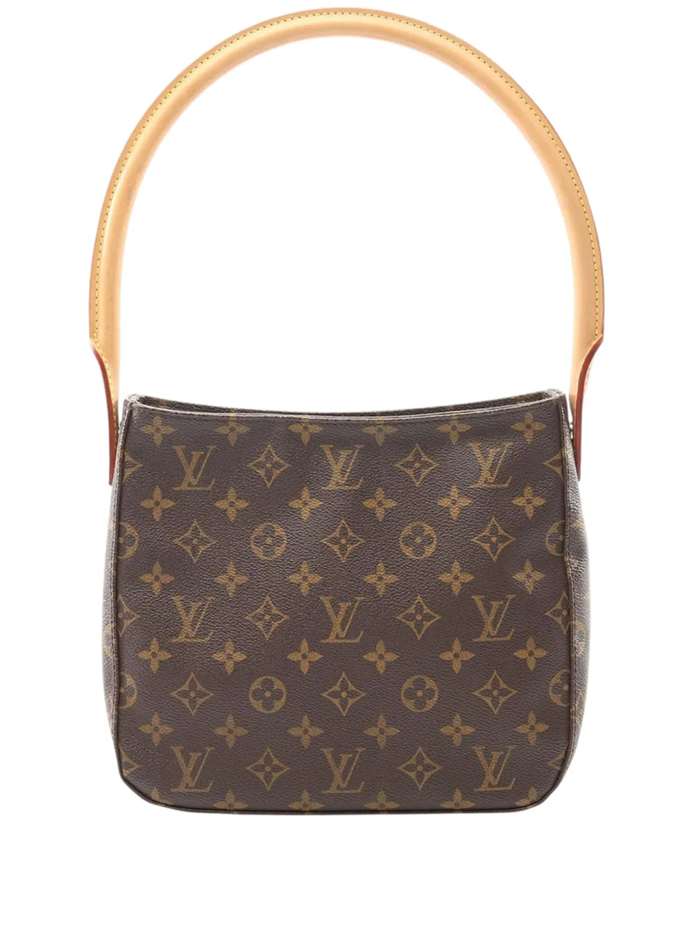 Pre-owned Louis Vuitton 2001 Monogram Looping Mm Shoulder Bag In Brown