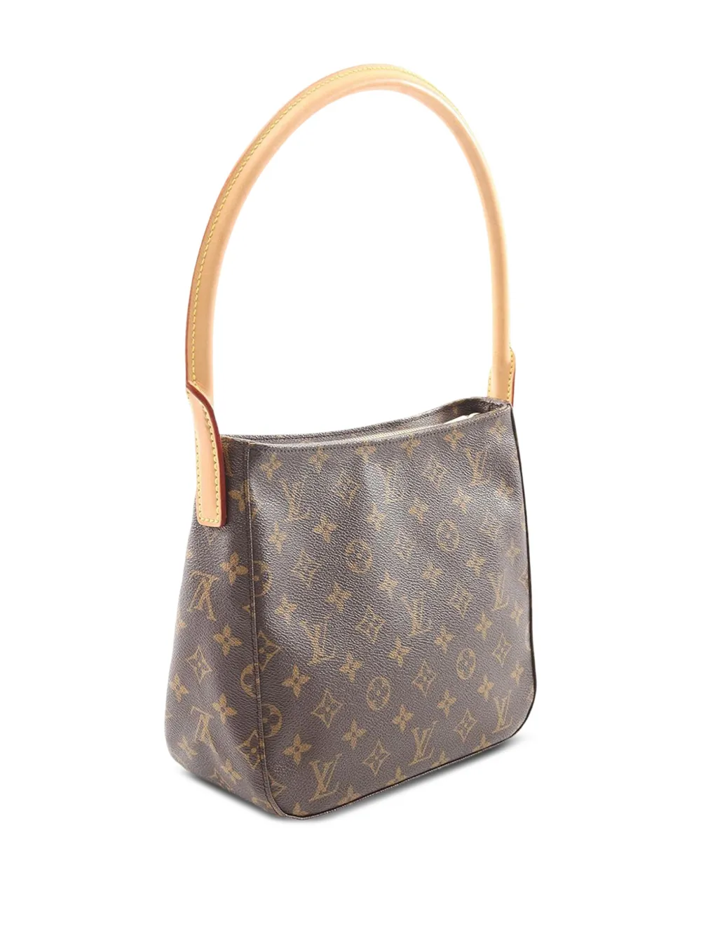 Pre-owned Louis Vuitton 2001 Monogram Looping Mm Shoulder Bag In Brown