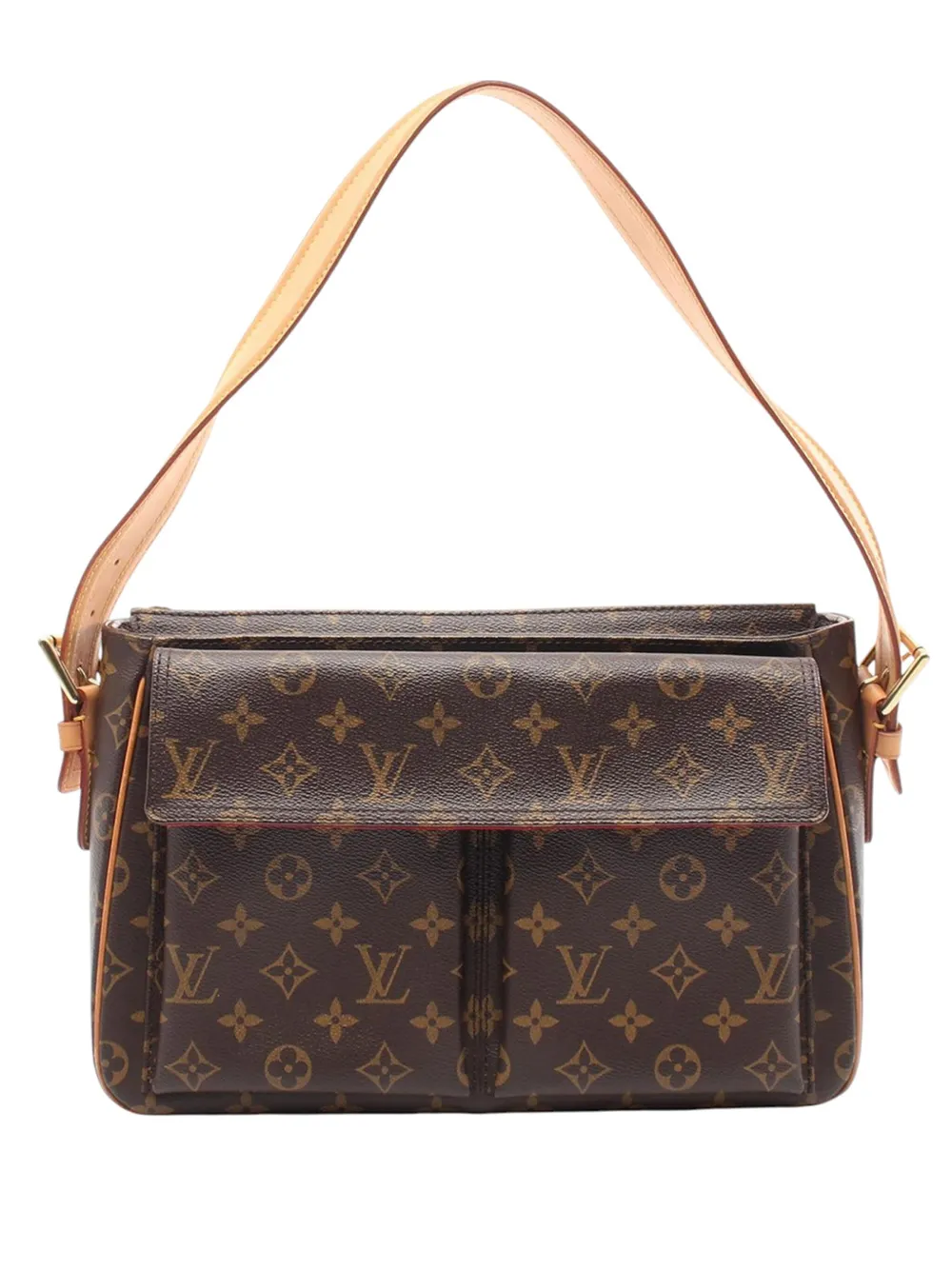 Pre-owned Louis Vuitton 2004 Monogram Viva Cite Gm Shoulder Bag In Brown