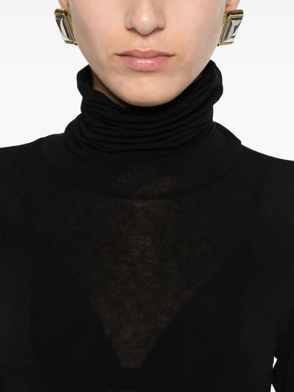 Solotre Roll-neck Sweater In Black