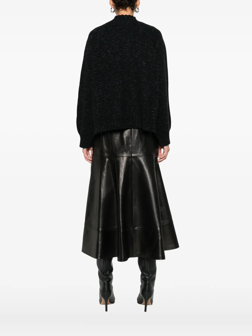 Solotre Embellished Sweater In Black