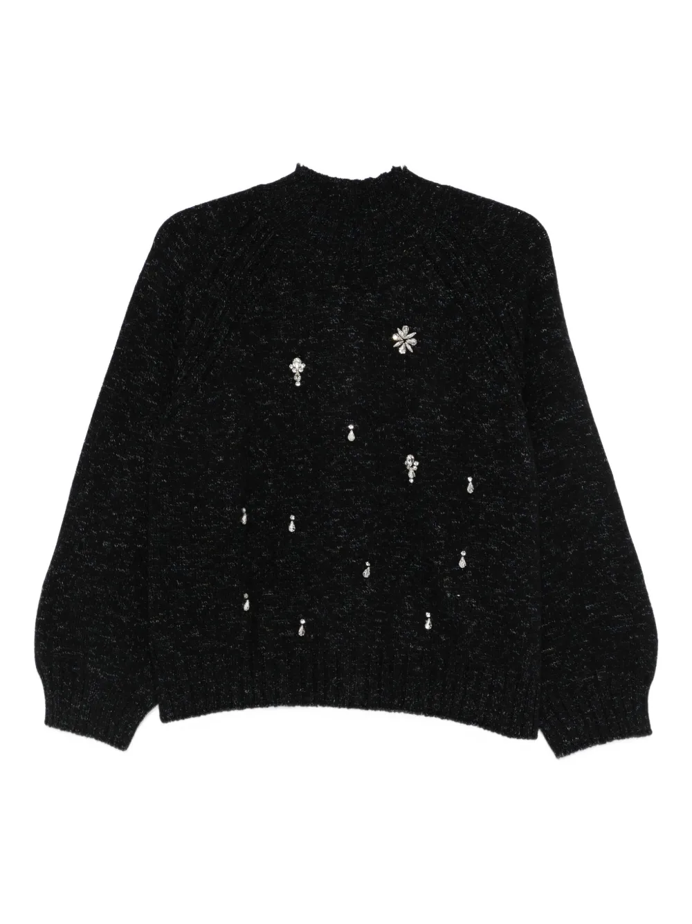 Solotre Embellished Sweater In Black