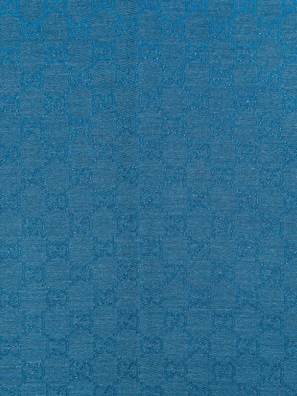 Gucci Monogram Fringed Scarf In Blue