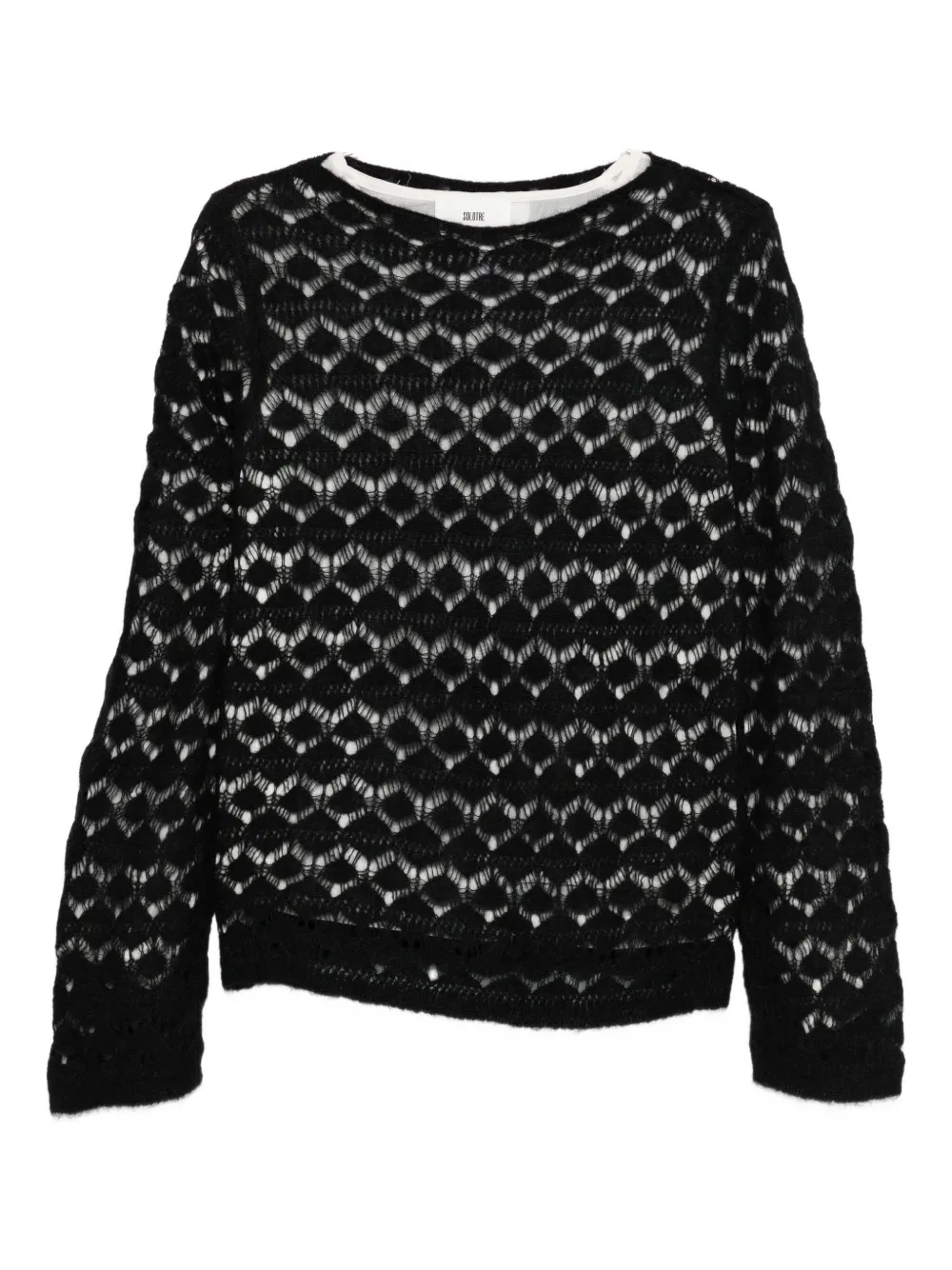 SOLOTRE open-work sweater | Black | Image 1