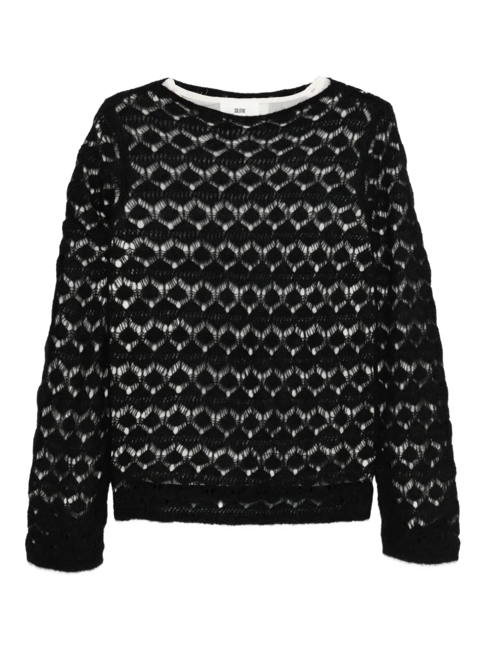 SOLOTRE open-work sweater | Black | Image 1