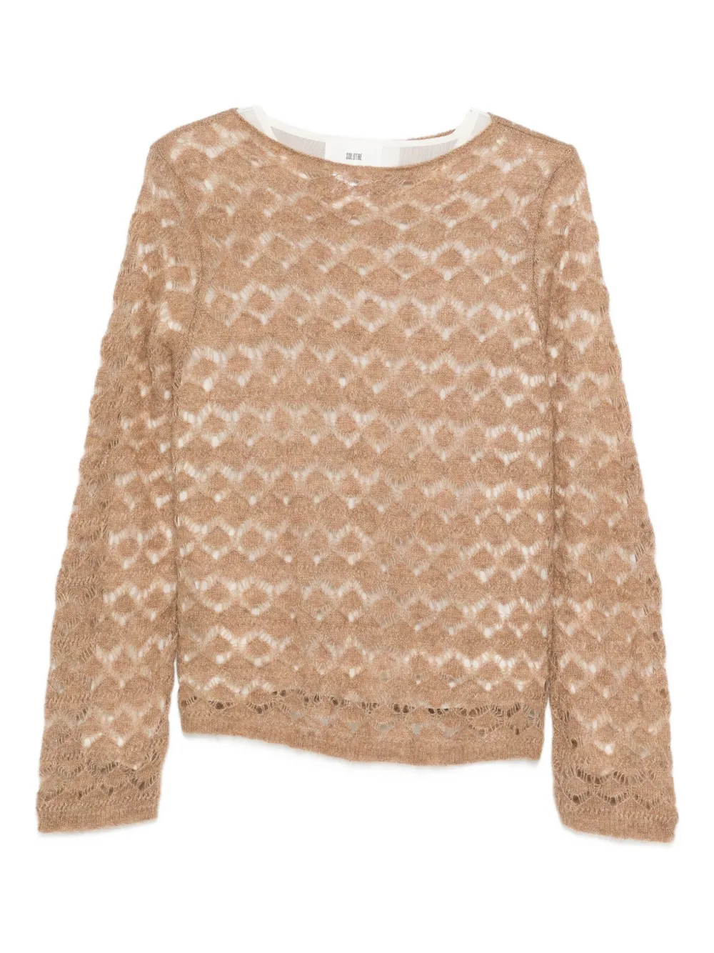 SOLOTRE open-knit sweater | Brown | Image 1