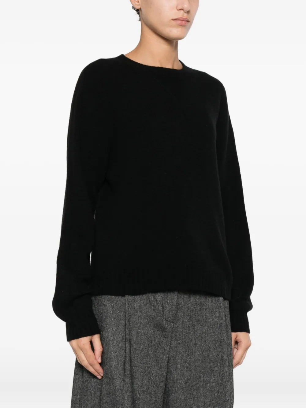 Solotre Round-neck Sweater In Black