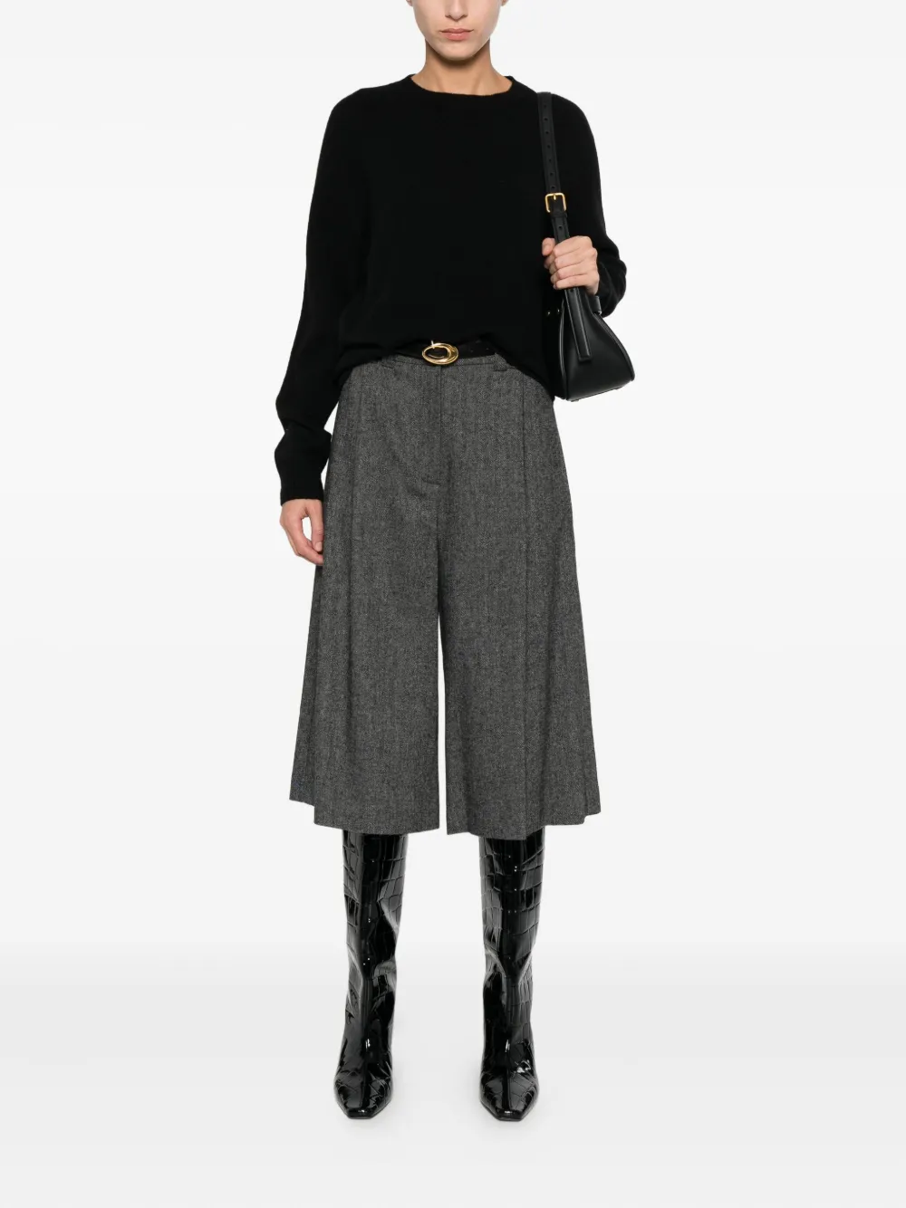 Solotre Round-neck Sweater In Black