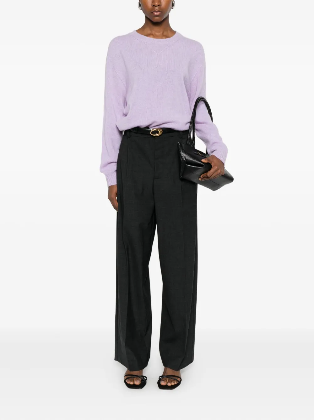 Solotre V-neck Sweater In Purple