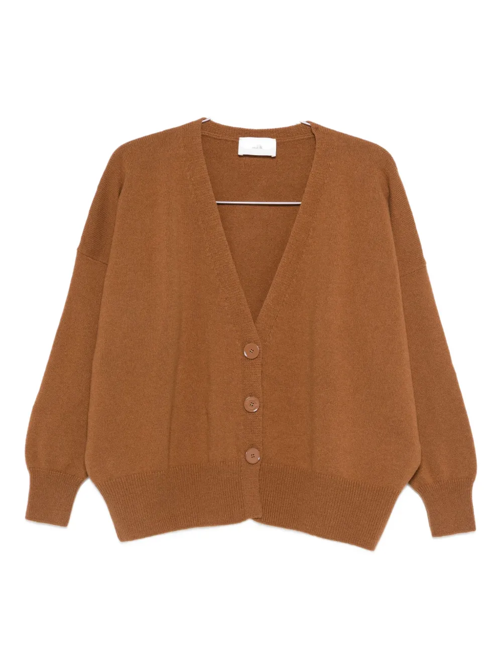 Solotre V-neck Cardigan In Burgundy