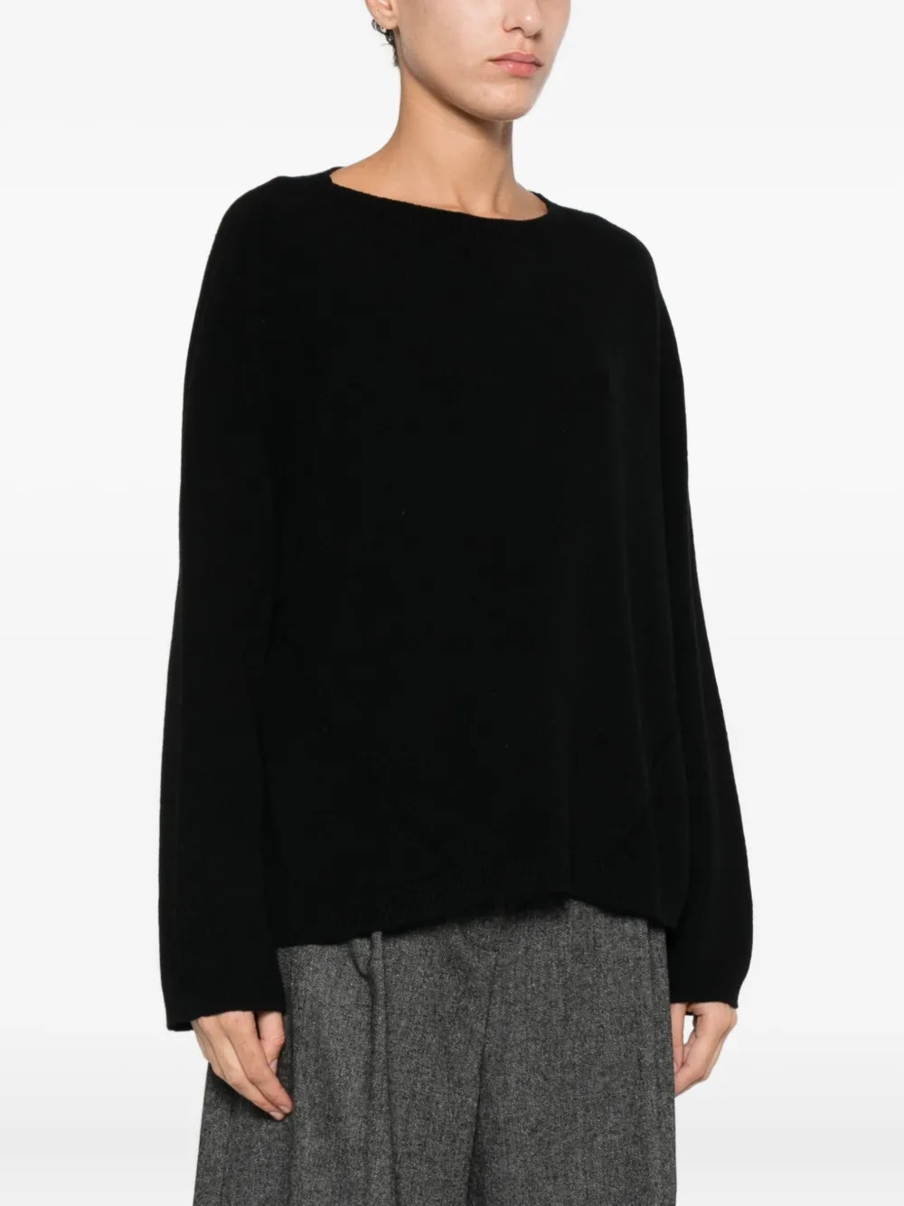 Solotre Round-neck Sweater In Black