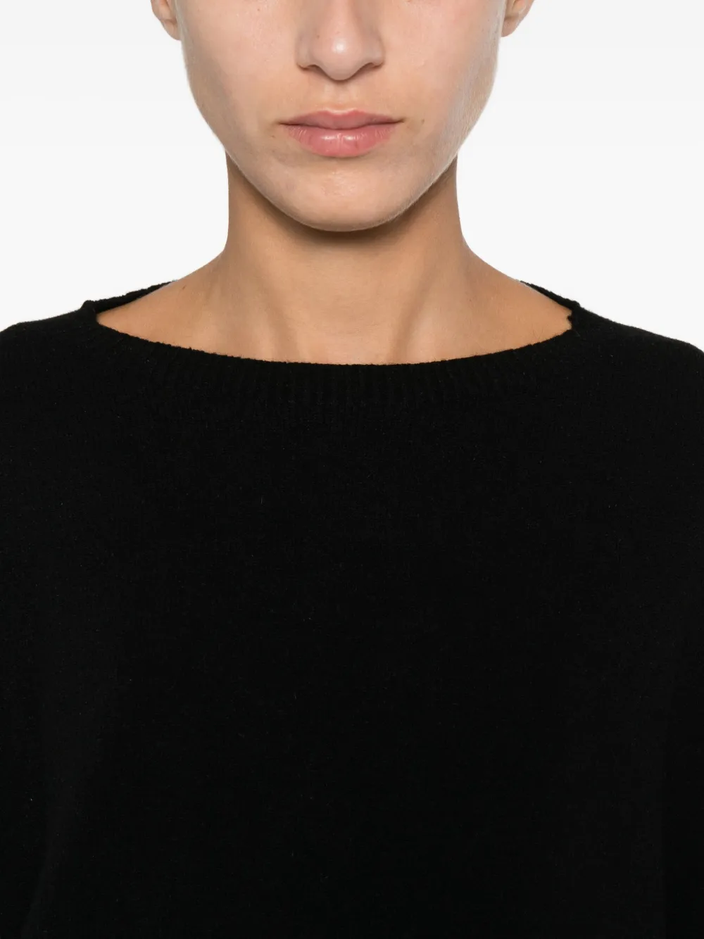 Solotre Round-neck Sweater In Black