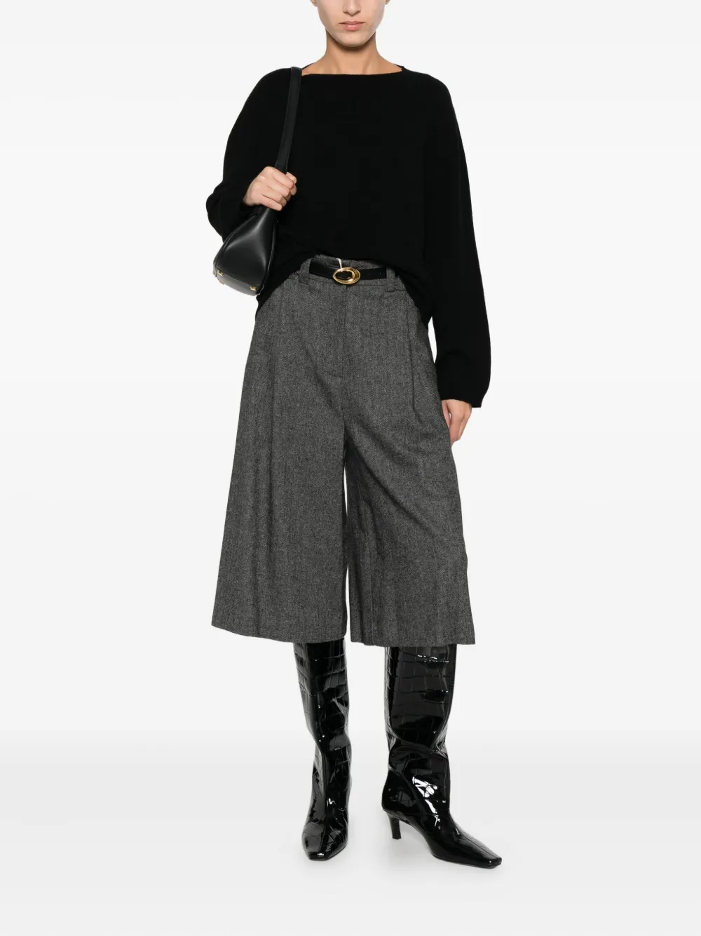 Solotre Round-neck Sweater In Black