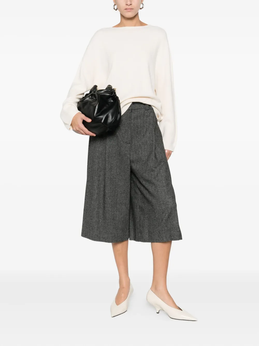 Solotre Round-neck Sweater In Brown