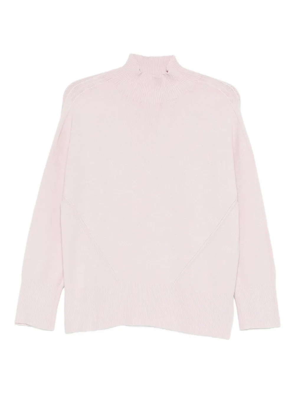 Solotre Ribbed High-neck Sweater In Pink