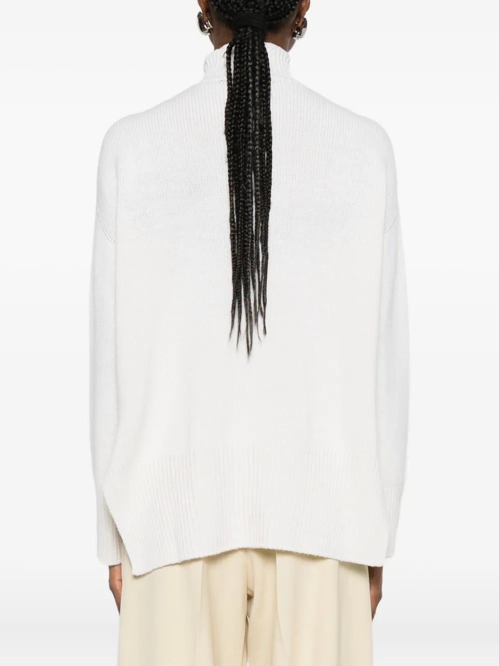 Solotre High-neck Sweater In White
