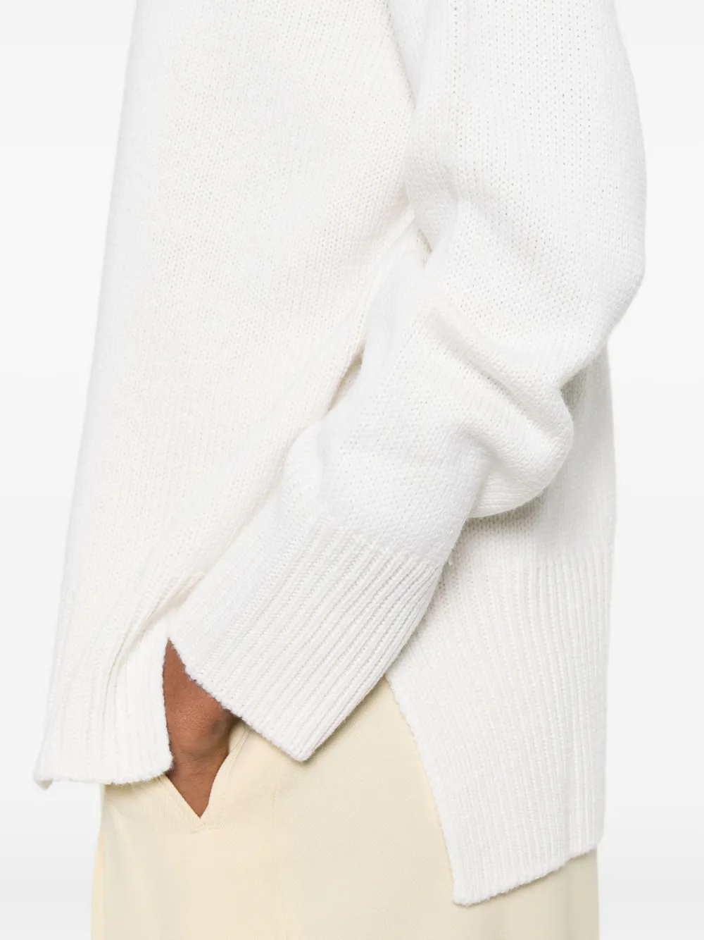 Solotre High-neck Sweater In White