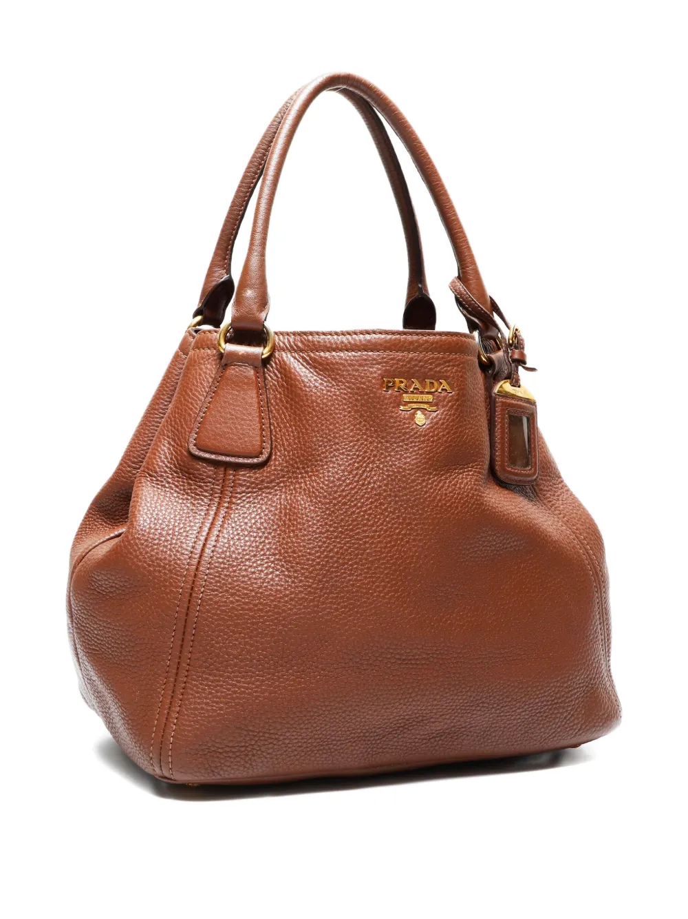 Pre-owned Prada 2000-2020s Leather Handbag In Brown