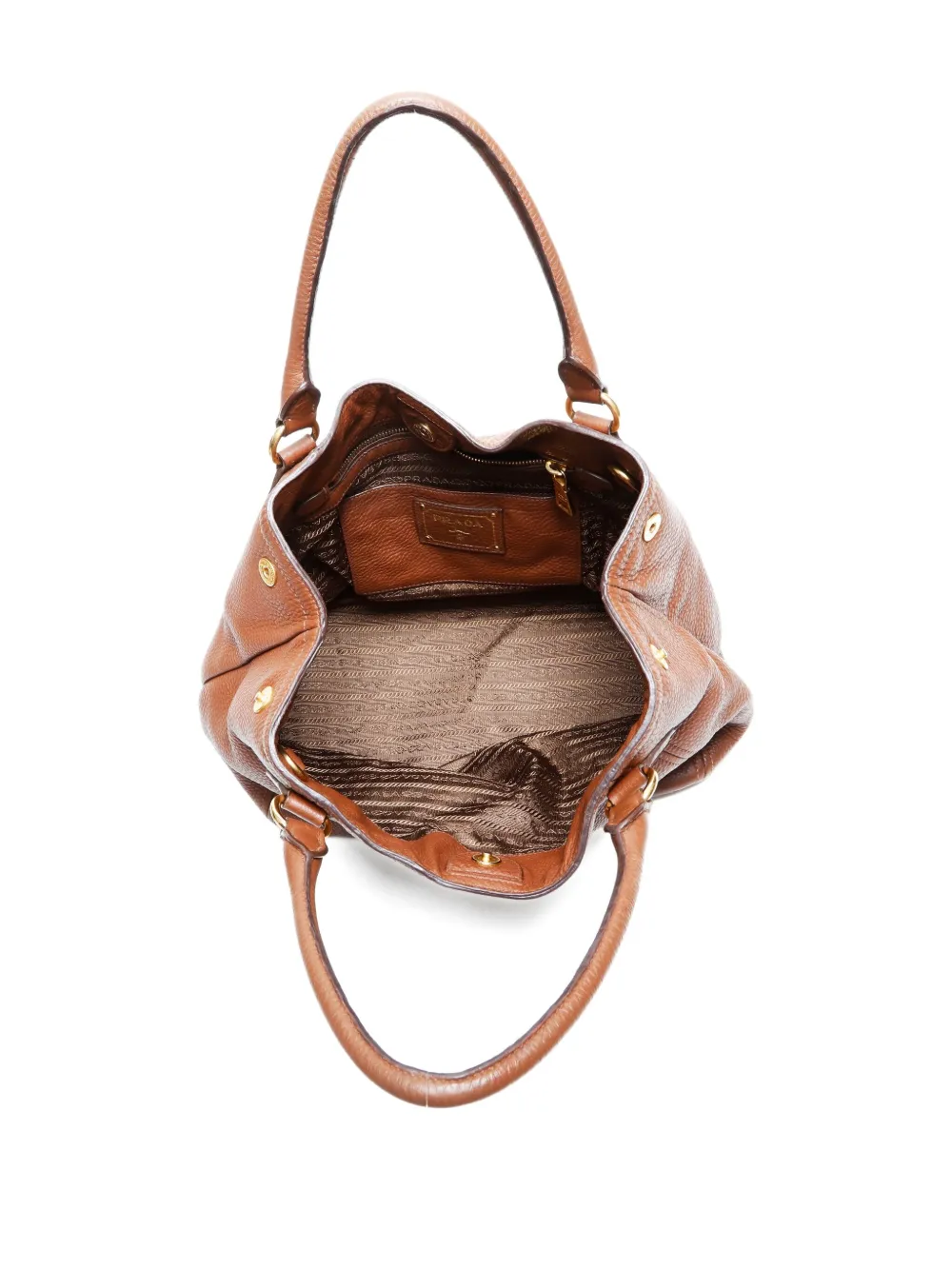 Pre-owned Prada 2000-2020s Leather Handbag In Brown
