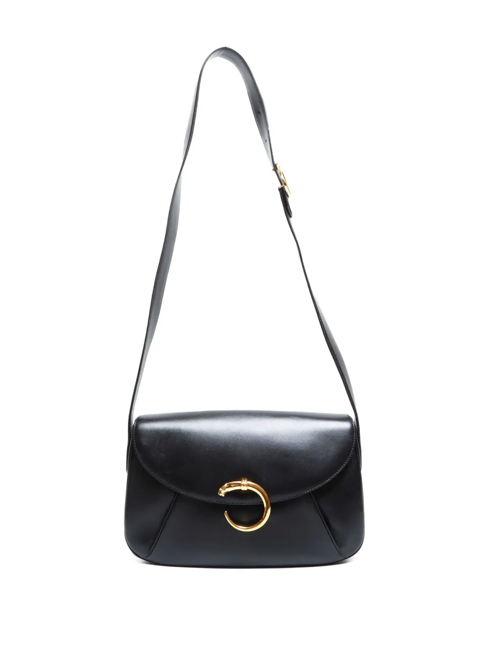 Pre-owned Cartier 2000-2015 Panther Shoulder Bag In Black