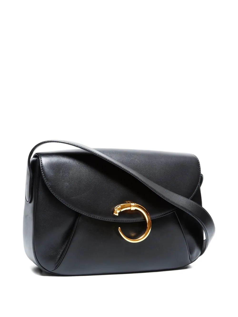 Pre-owned Cartier 2000-2015 Panther Shoulder Bag In Black