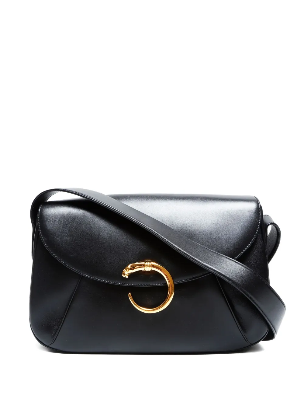 Pre-owned Cartier 2000-2015 Panther Shoulder Bag In Black