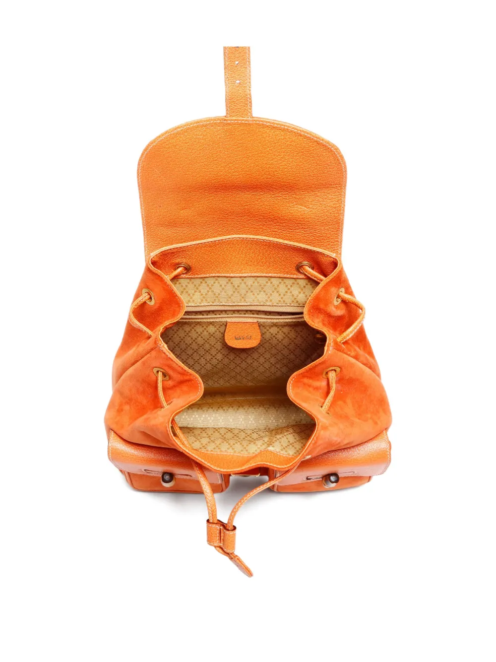 Pre-owned Gucci 1990-2000 Bamboo Backpack In Orange