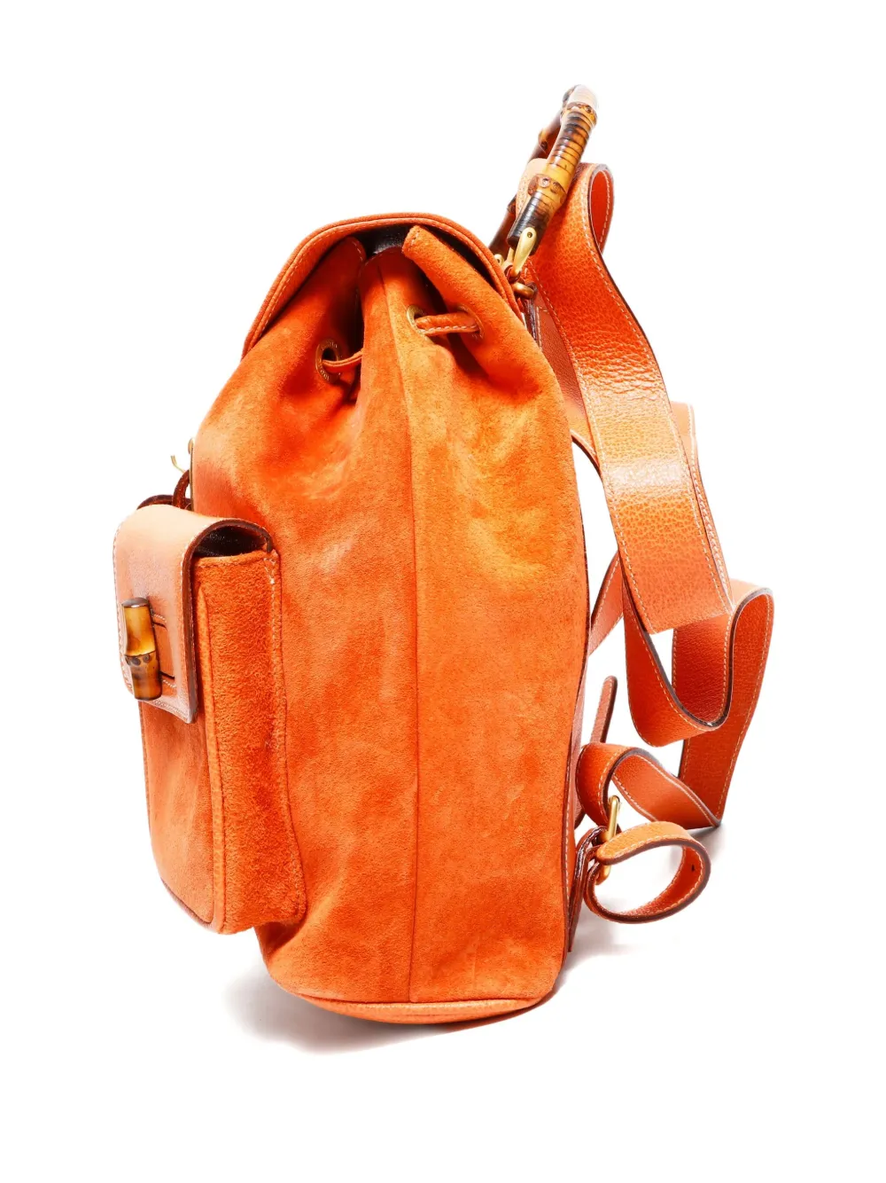 Pre-owned Gucci 1990-2000 Bamboo Backpack In Orange