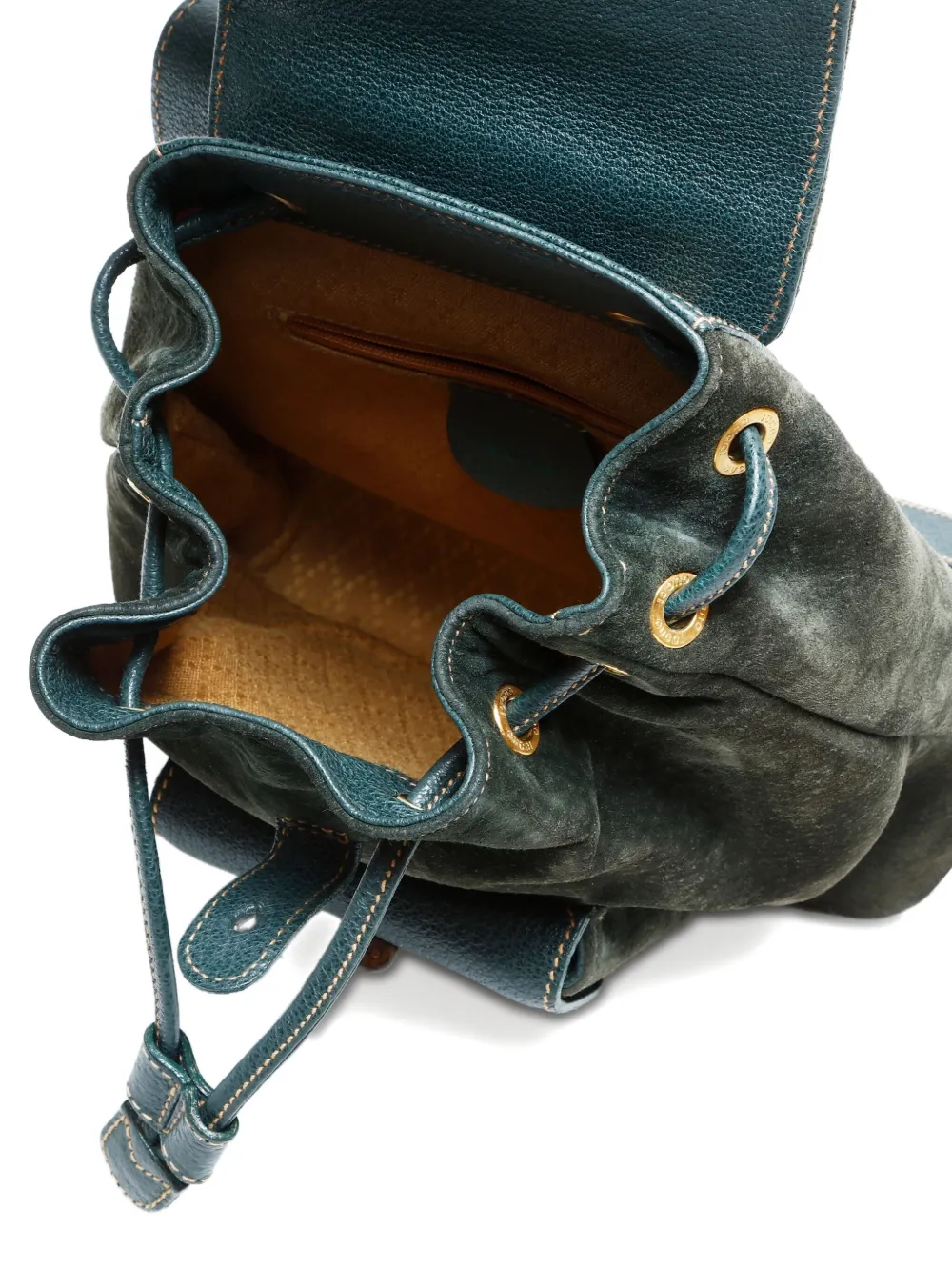 Pre-owned Gucci 1990-2000 Bamboo Backpack In Green