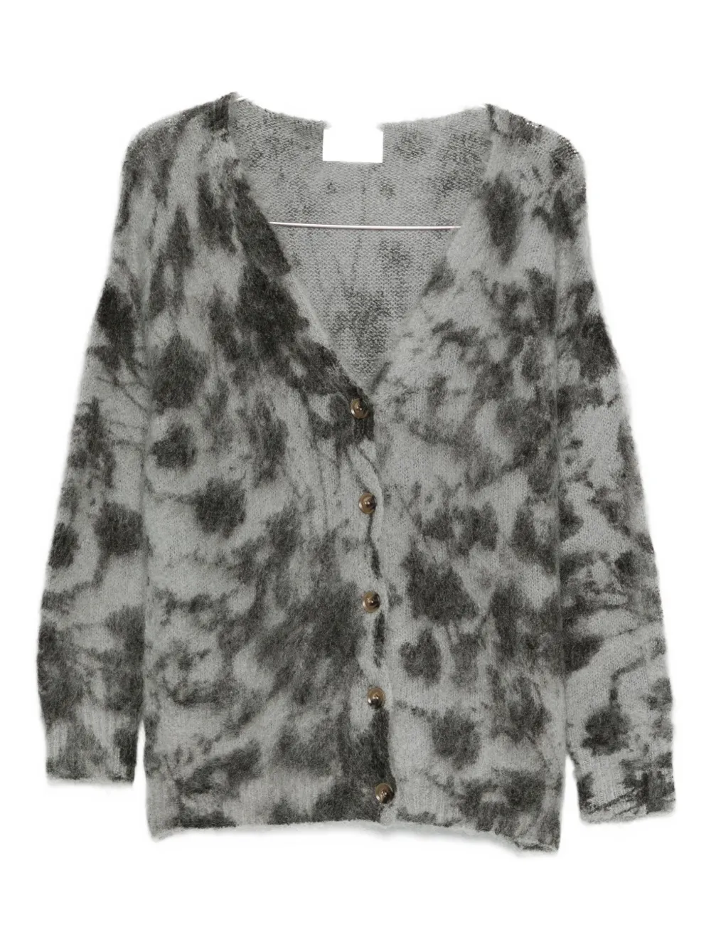 Solotre V-neck Cardigan In Gray