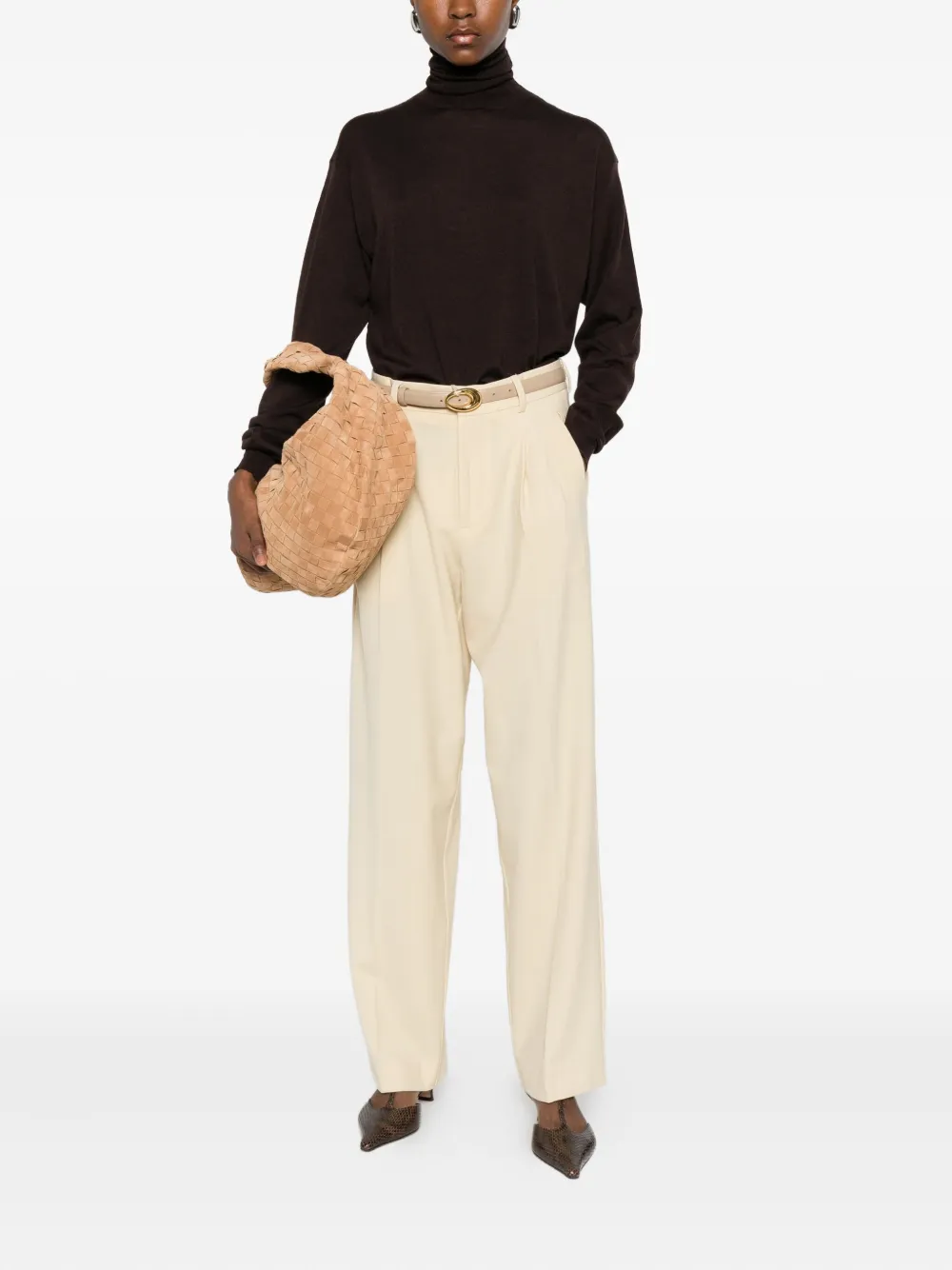 Solotre Roll-neck Sweater In Black