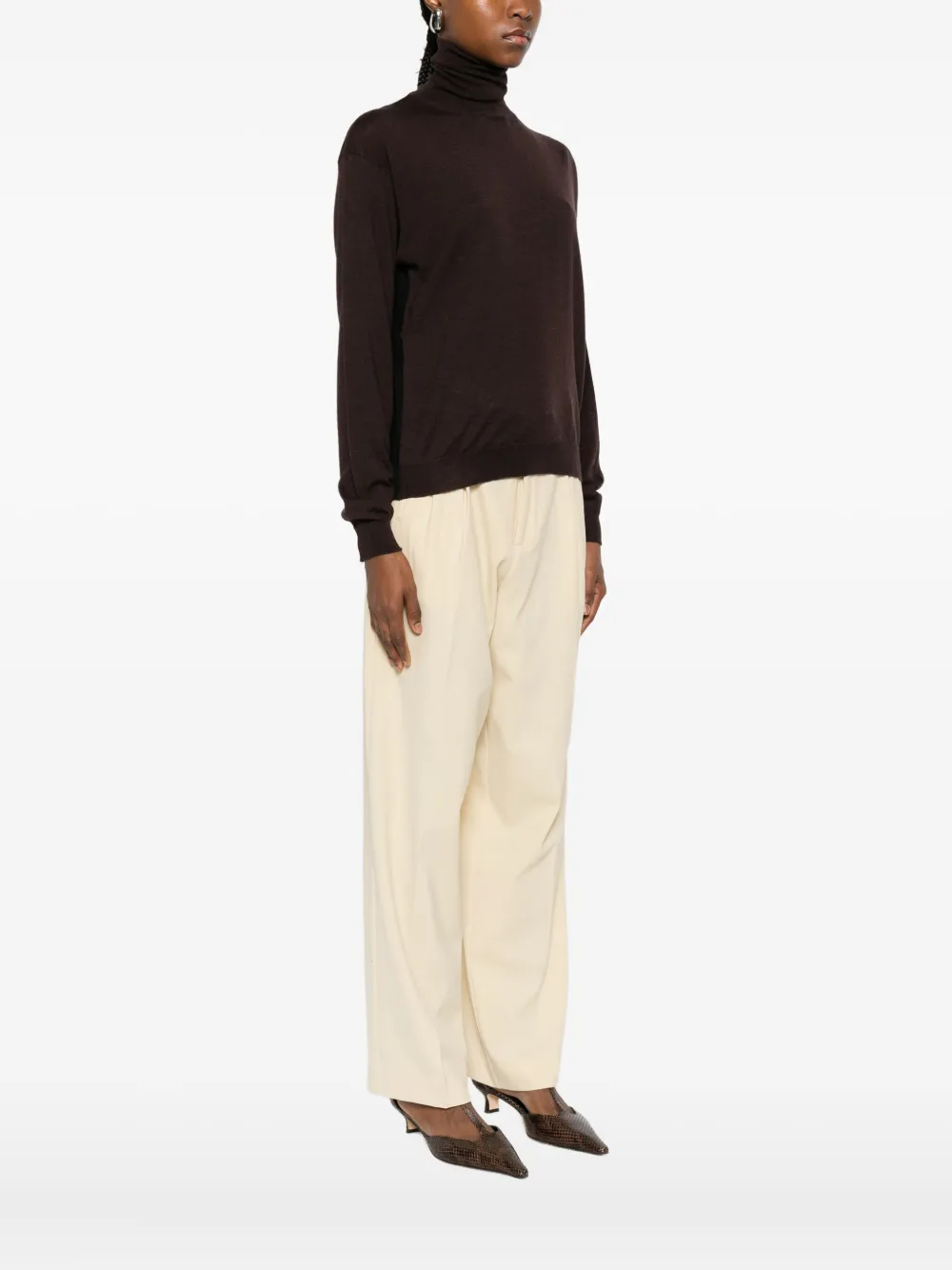 Solotre Roll-neck Sweater In Black