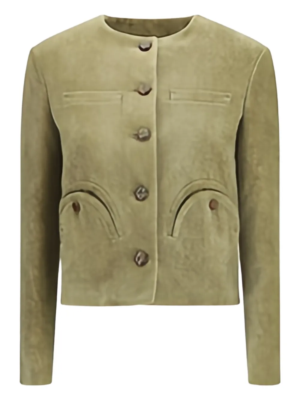 Blazé Milano Shamo Bolero Button-fastening Jacket In Green