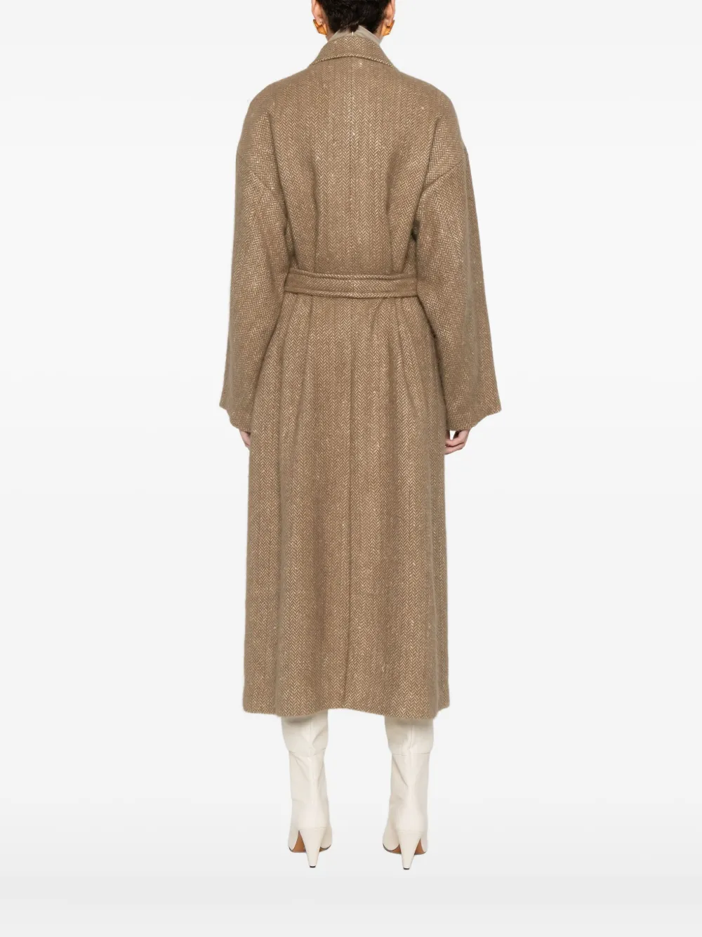 Uma Wang Double-breasted Belted Coat In Brown