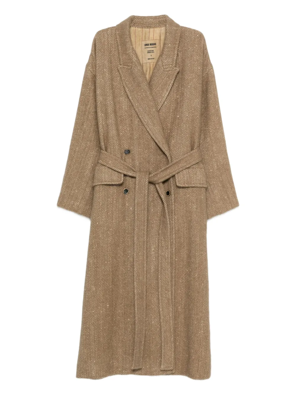 Uma Wang double-breasted belted coat | Brown | Image 1