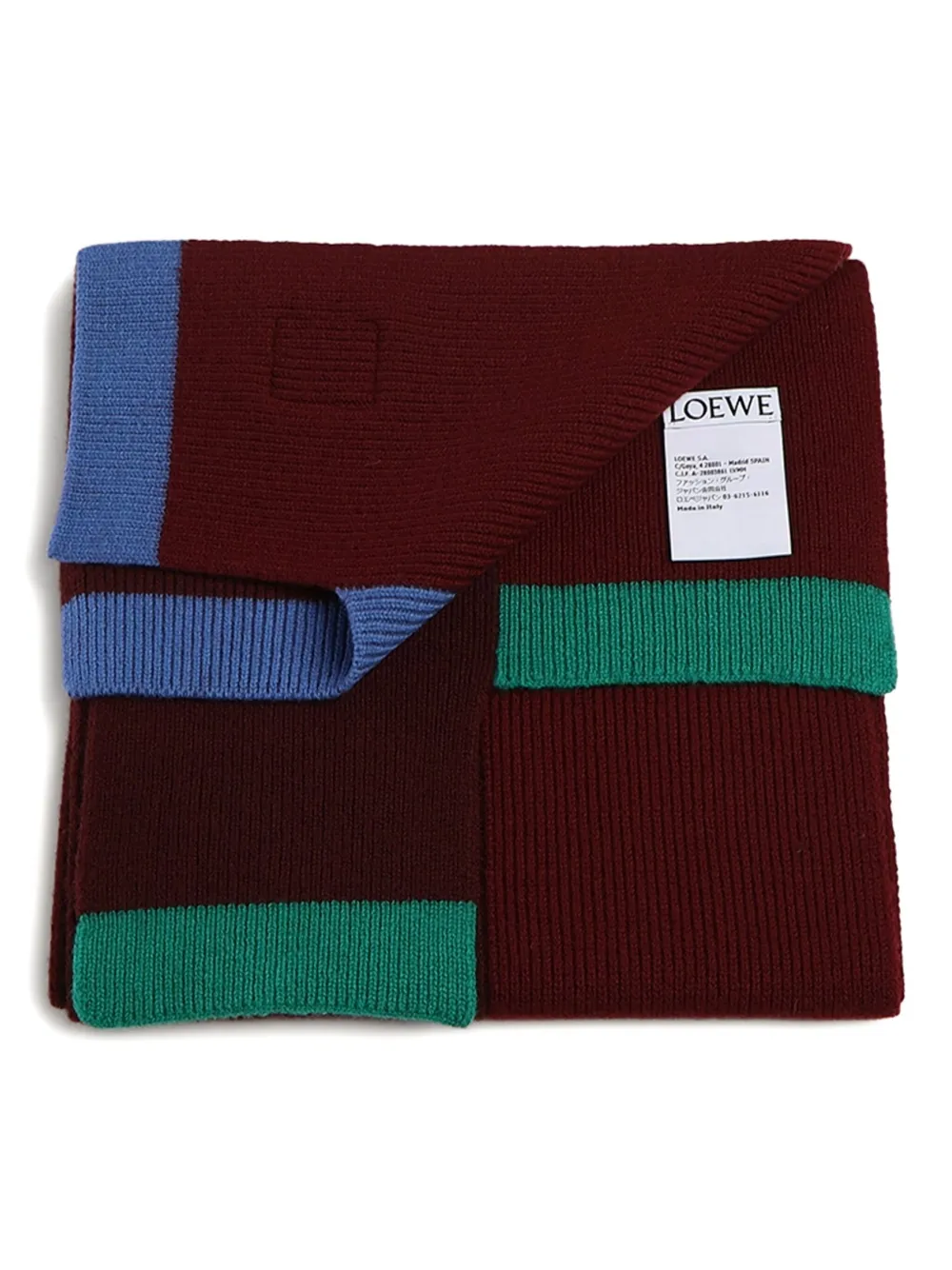 LOEWE colourblock scarf - Rood