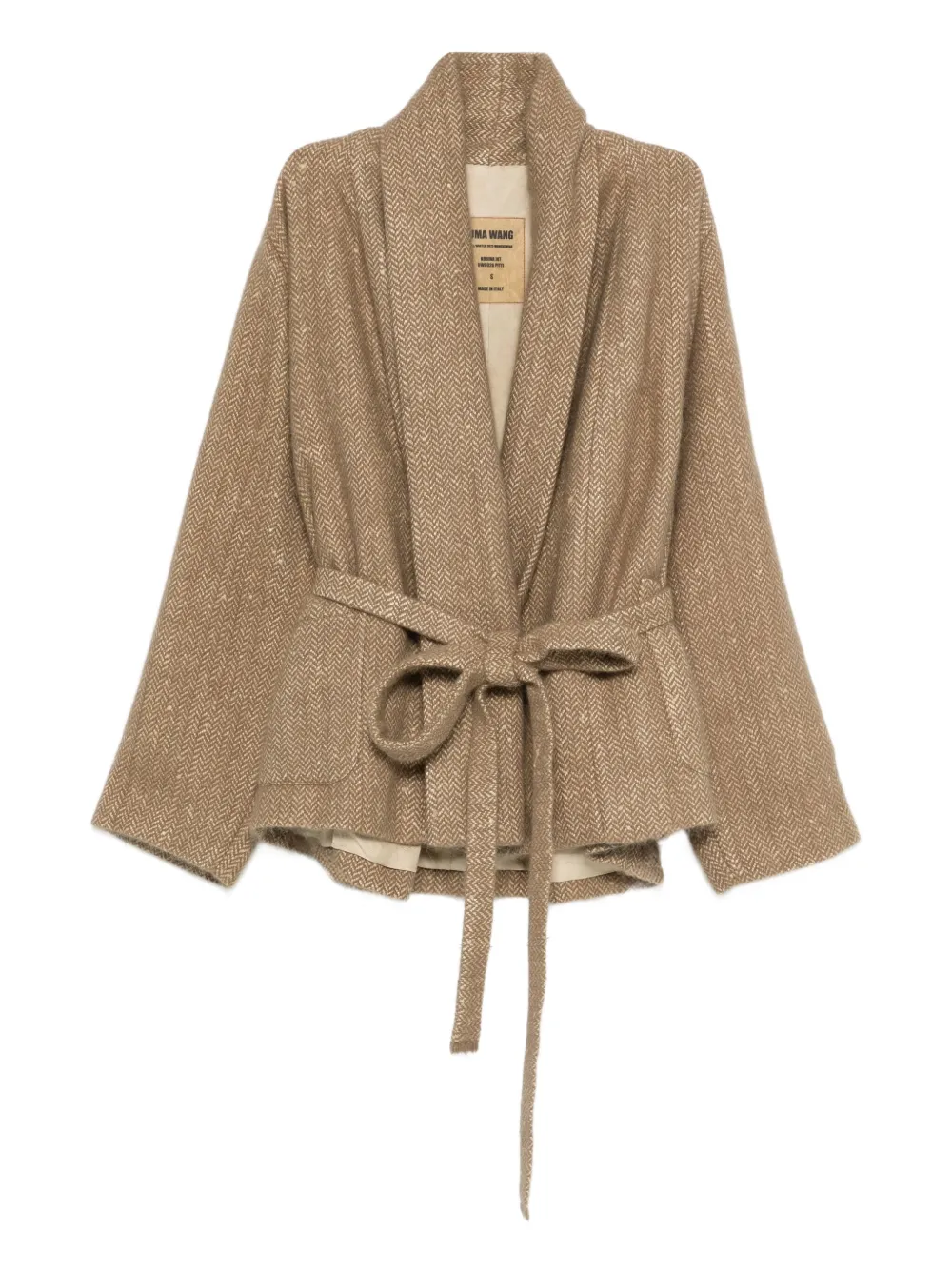 Uma Wang herringbone-pattern belted jacket | neutro | Image 1