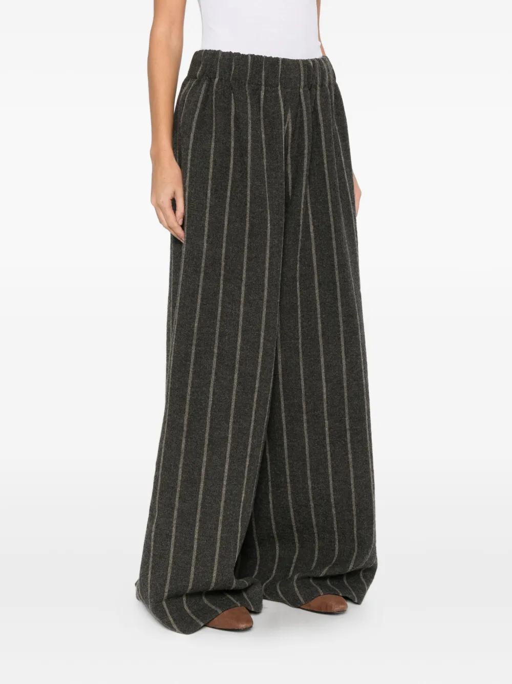 Uma Wang Gestreepte broek Grijs