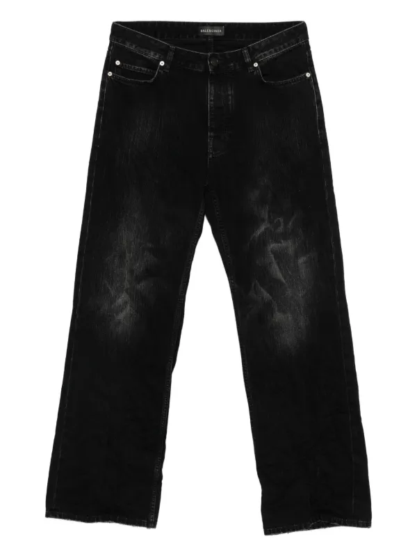 Balenciaga フェイデッド ダメージジーンズ | ブラック | FARFETCH JP