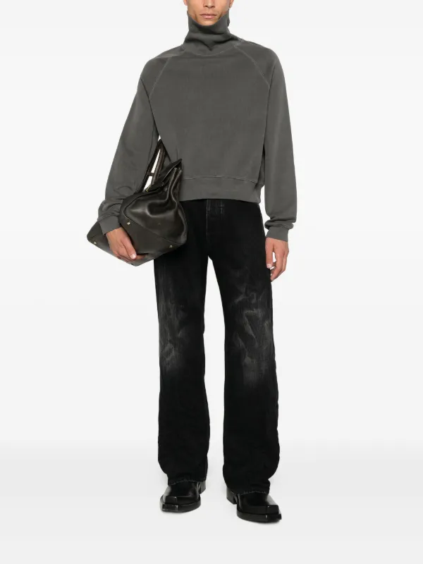 ち*る様 【最終値下】BALENCIAGAパデッド ブラックデニム ミラーロゴ Balenciaga フェイデッド ダメージジーンズ | ブラック | FARFETCH JP