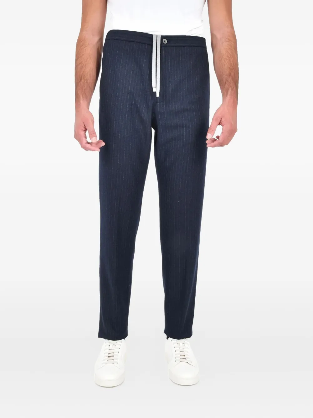 Boglioli pinstripe drawstring trousers | ブルー | Image 1