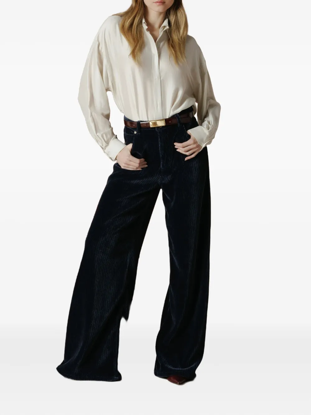 Cruna Taylor ribfluwelen broek - Blauw