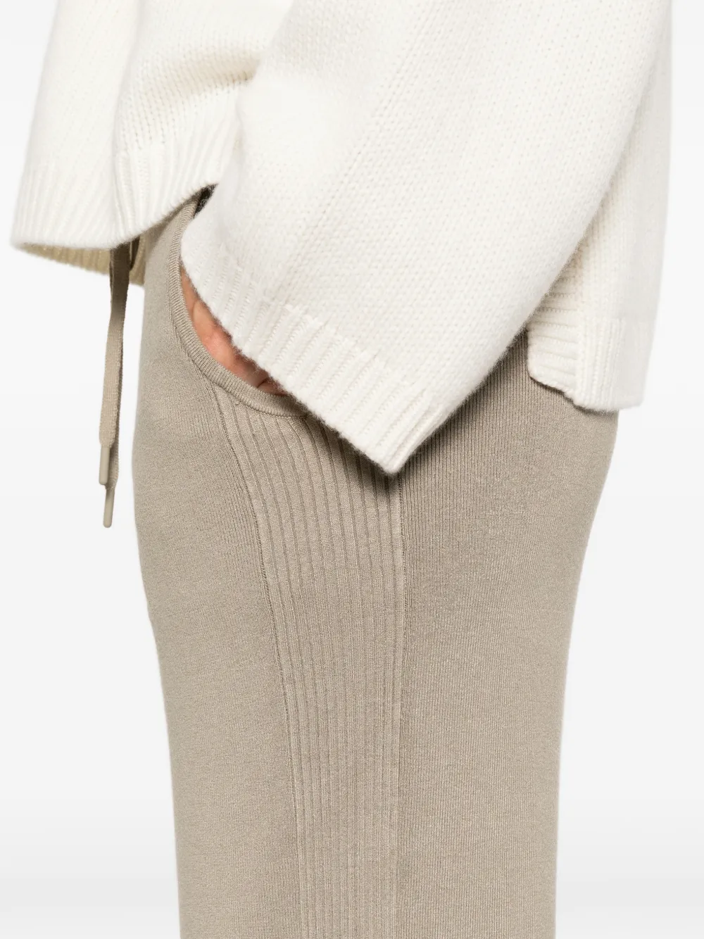 Patrizia Pepe Broek met elastische tailleband Beige