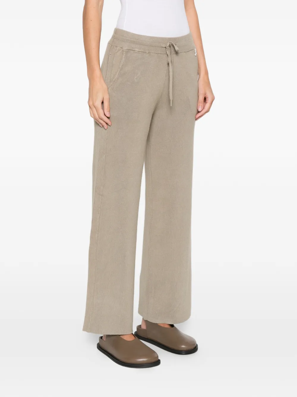 Patrizia Pepe Broek met elastische tailleband Beige