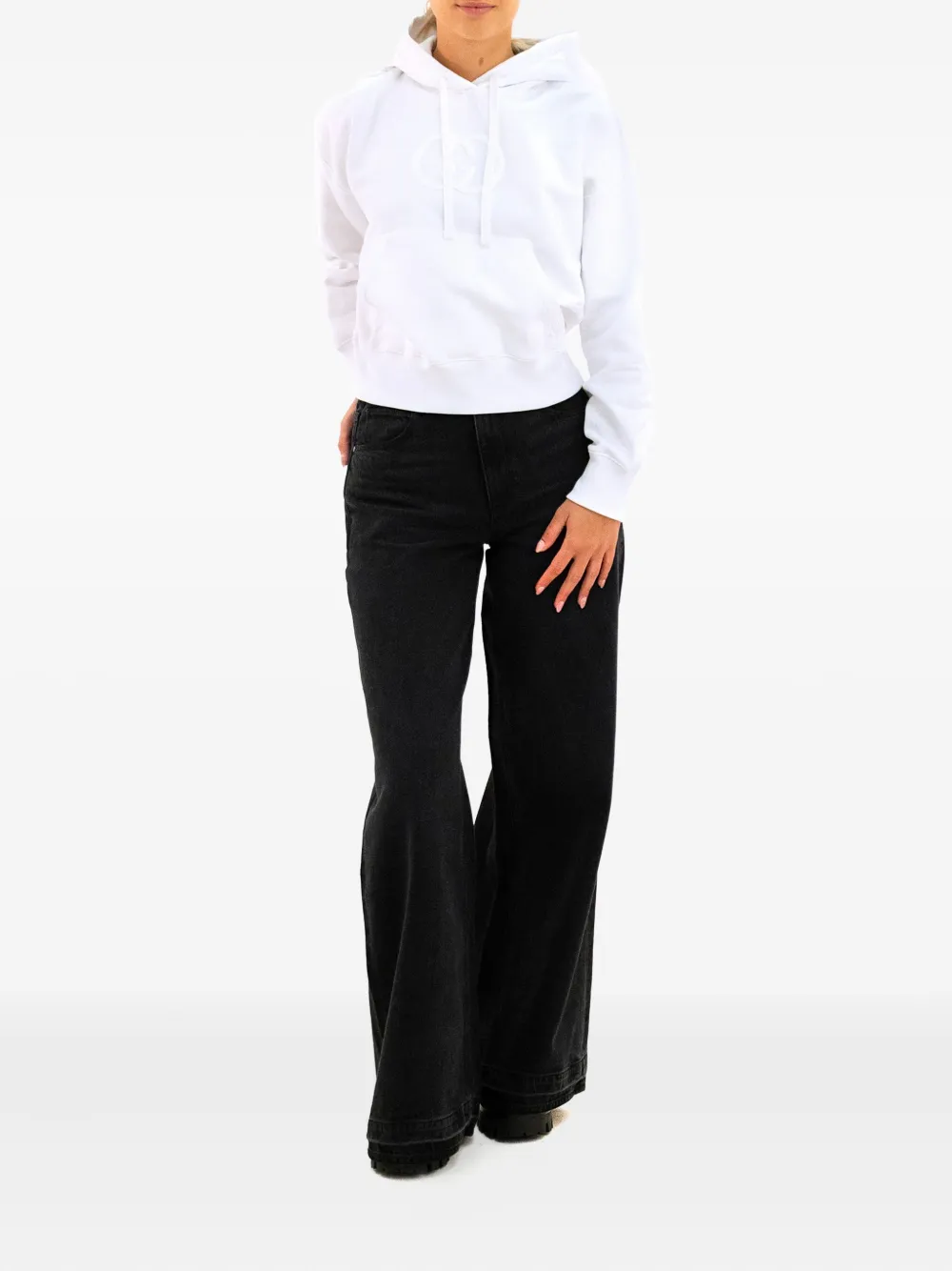 PAIGE wide-leg denim - Zwart