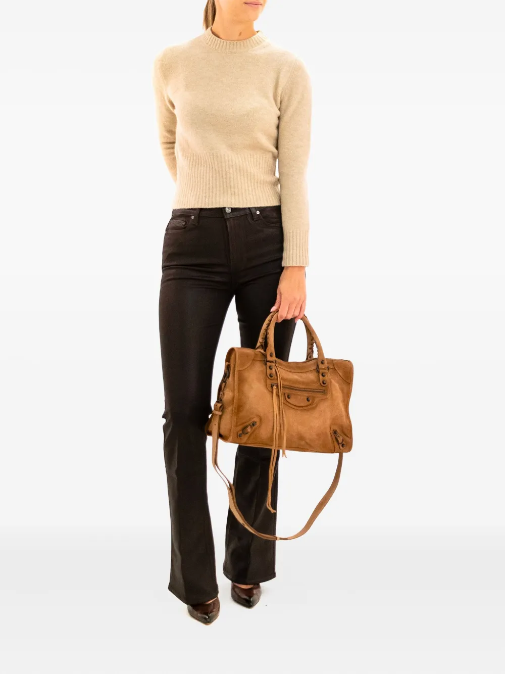 Paige Flared Jeans In Brown