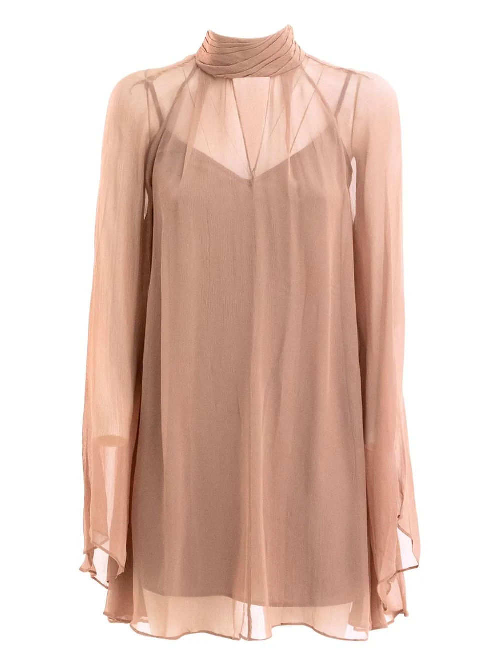 Staud High-neck Mini Dress In Neutral